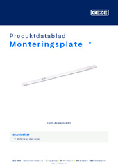 Monteringsplate  * Produktdatablad NB