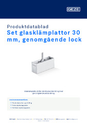 Set glasklämplattor 30 mm, genomgående lock Produktdatablad SV