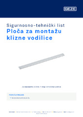 Ploča za montažu klizne vodilice Sigurnosno-tehnički list HR