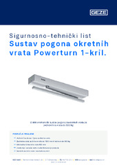 Sustav pogona okretnih vrata Powerturn 1-kril. Sigurnosno-tehnički list HR