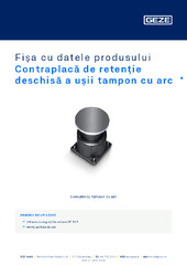 Contraplacă de retenție deschisă a ușii tampon cu arc  * Fișa cu datele produsului RO