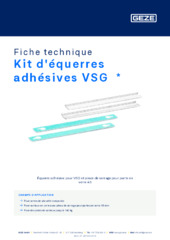 Kit d'équerres adhésives VSG  * Fiche technique FR