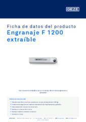 Engranaje F 1200 extraíble Ficha de datos del producto ES