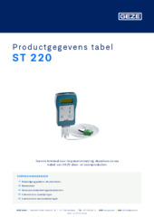 ST 220 Productgegevens tabel NL