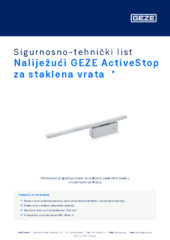 Naliježući GEZE ActiveStop za staklena vrata  * Sigurnosno-tehnički list HR