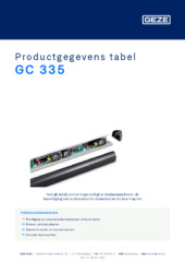GC 335 Productgegevens tabel NL
