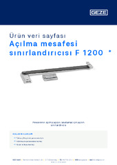 Açılma mesafesi sınırlandırıcısı F 1200  * Ürün veri sayfası TR