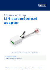 LIN paraméterező adapter Termék adatlap HU