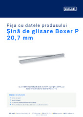 Șină de glisare Boxer P 20,7 mm Fișa cu datele produsului RO