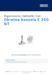 Okretna konzola E 250 NT Sigurnosno-tehnički list HR
