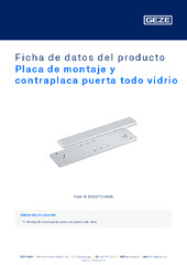 Placa de montaje y contraplaca puerta todo vidrio Ficha de datos del producto ES