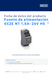 Fuente de alimentación GEZE NT 1,5A-24V HS  * Ficha de datos del producto ES