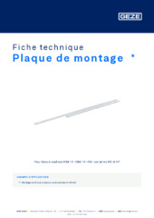 Plaque de montage  * Fiche technique FR