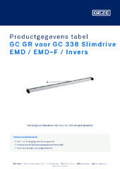 GC GR voor GC 338 Slimdrive EMD / EMD-F / Invers Productgegevens tabel NL