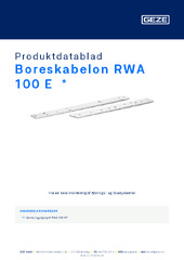 Boreskabelon RWA 100 E  * Produktdatablad DA