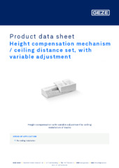 Height compensation mechanism / ceiling distance set, with variable adjustment Product data sheet EN