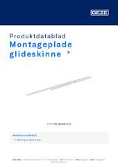 Montageplade glideskinne  * Produktdatablad DA