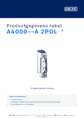 A4000--A 2POL  * Productgegevens tabel NL