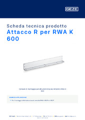 Attacco R per RWA K 600 Scheda tecnica prodotto IT
