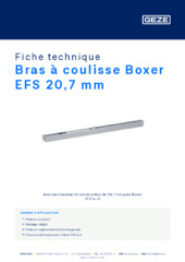 Bras à coulisse Boxer EFS 20,7 mm Fiche technique FR