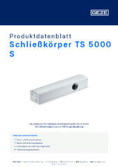 Schließkörper TS 5000 S Produktdatenblatt DE
