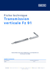 Transmission verticale Fz 91 Fiche technique FR