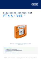 FT 4 A - VdS  * Sigurnosno-tehnički list HR