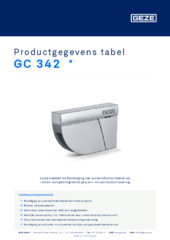 GC 342  * Productgegevens tabel NL