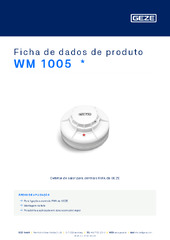 WM 1005  * Ficha de dados de produto PT