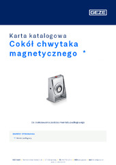 Cokół chwytaka magnetycznego  * Karta katalogowa PL