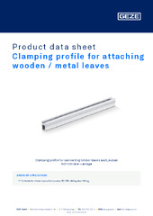 Clamping profile for attaching wooden / metal leaves Product data sheet EN
