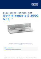 Kutnik konzole E 3000 NSK  * Sigurnosno-tehnički list HR
