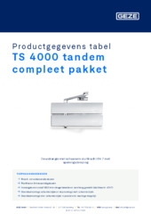 TS 4000 tandem compleet pakket Productgegevens tabel NL