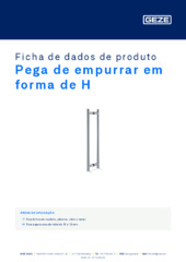 Pega de empurrar em forma de H Ficha de dados de produto PT