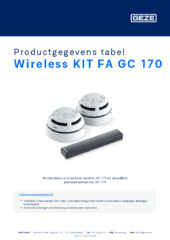 Wireless KIT FA GC 170 Productgegevens tabel NL