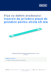 Inserție de prindere placă de prindere pentru sticlă 45 mm Fișa cu datele produsului RO