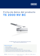 TS 2000 NV BC Ficha de datos del producto ES