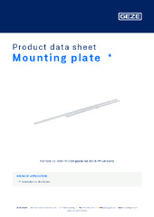 Mounting plate  * Product data sheet EN