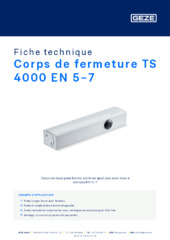 Corps de fermeture TS 4000 EN 5-7 Fiche technique FR