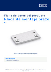 Placa de montaje brazo  * Ficha de datos del producto ES