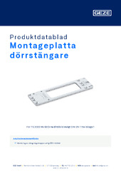 Montageplatta dörrstängare Produktdatablad SV