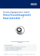 Deurhoudmagneet basismodel  * Productgegevens tabel NL
