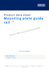 Mounting plate guide rail  * Product data sheet EN