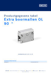 Zusatzbohrlehren OL 90 Productgegevens tabel NL