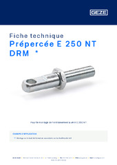 Prépercée E 250 NT DRM  * Fiche technique FR