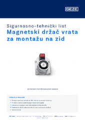 Magnetski držač vrata za montažu na zid Sigurnosno-tehnički list HR
