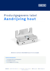 Aandrijving hout Productgegevens tabel NL