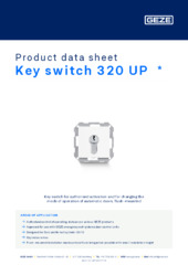 Key switch 320 UP  * Product data sheet EN