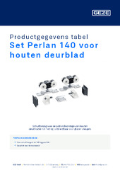 Set Perlan 140 voor houten deurblad Productgegevens tabel NL