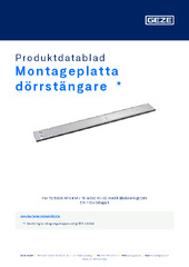 Montageplatta dörrstängare  * Produktdatablad SV